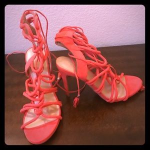 Wild diva size 7 lace up heels
